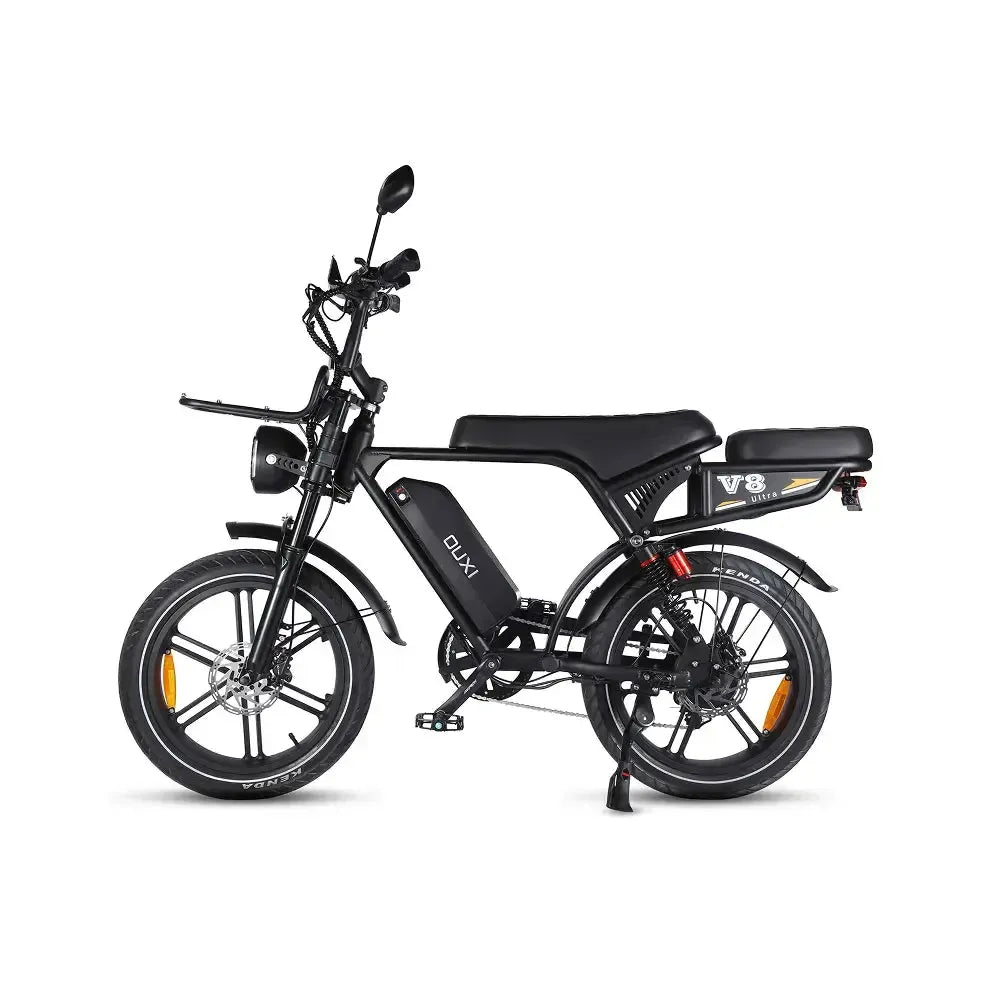 OUXI V8 Ultra Zwart – karakter met een bruin zadel