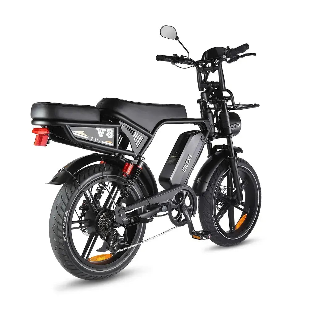 OUXI V8 Ultra Zwart – karakter met een bruin zadel
